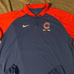 NIKE CHICAGO CUBS BASEBALL GOLF BLUE & RED POLO SHIRT SIZE 2XL XL OR L MEN $70